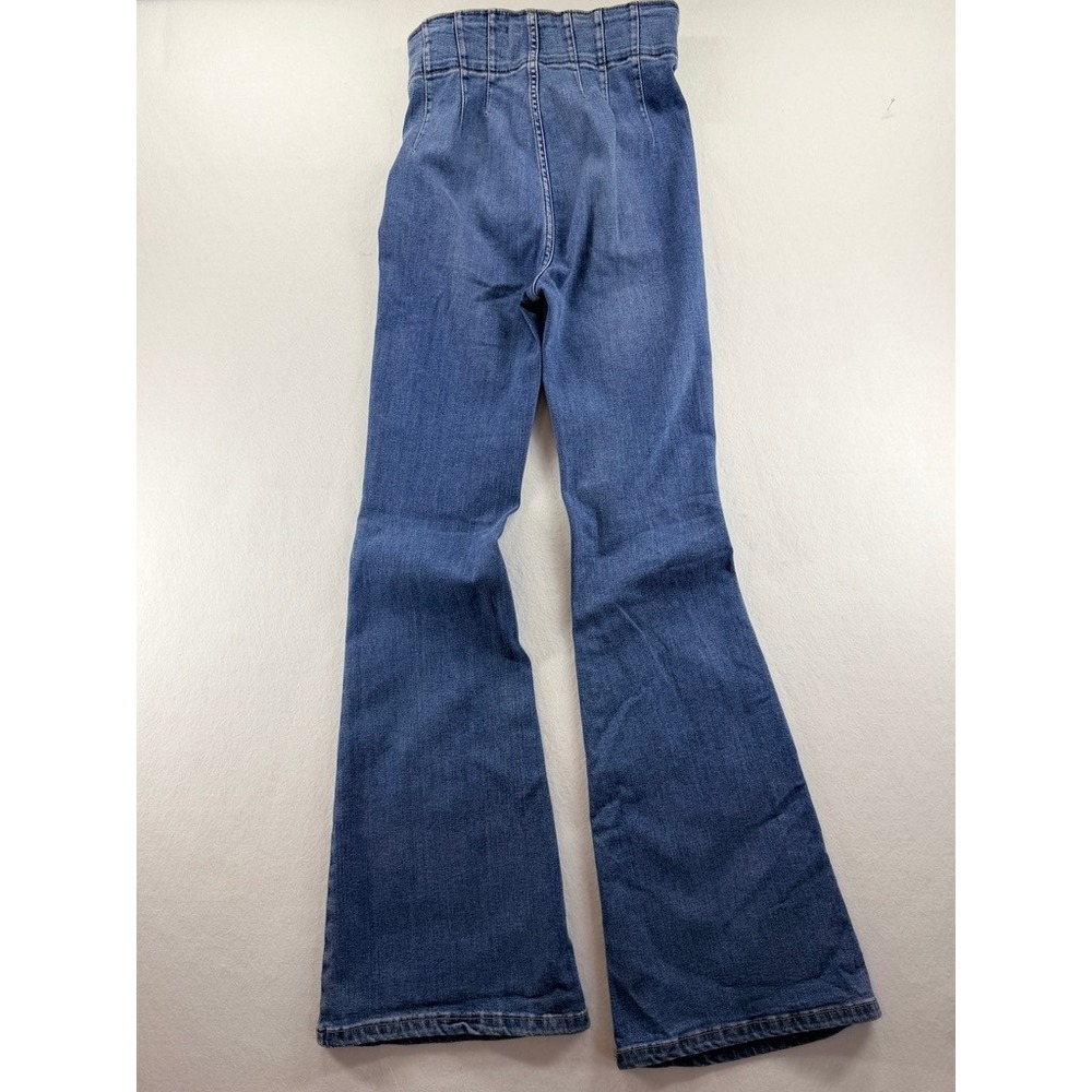 We The Free High Rise Flare Jeans Size 27 Blue Bell Bottom Denim - Picture 2 of 9